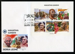 Sierra Leona 2022 Mahatma Gandhi Hoja Primer Día Cubierta - Imagen 1 de 1