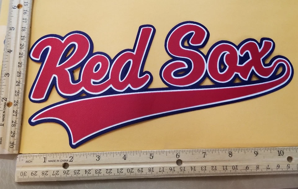 ОГРОМНАЯ НАШИВКА УТЮГОМ BOSTON RED SOX — 5 дюймов x 10,5 дюйма - Изображение 1 из 1