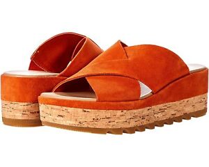Women's Shoes Sorel CAMERON Suede Flatform Mules 1999171806 DESERT SUN / GUM