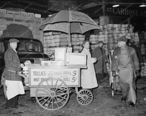 Hot Dog Stand Nueva York 1930 Vintage 8x10 Reimpresión De Foto Antigua - Imagen 1 de 1