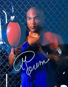 George Foreman Signed (Speed Bag Training) 11x14 Photo JSA - Picture 1 of 2