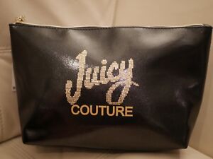 NEW WOMEN'S JUICY COUTURE PYRAMID BEAUTY BAG COSMETIC TRAVEL MAKE UP CASE BLACK 
