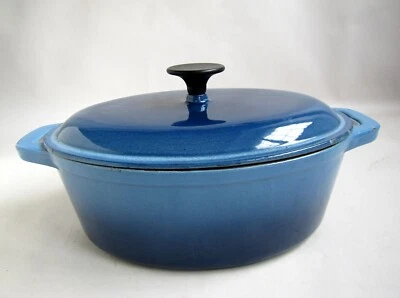 Cocotte 29 cm Ovale Fonte Émaillée Bleue - Immagine 1 di 4