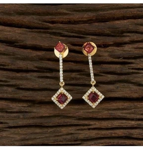 Gold Plated Premium Quality CZ Earrings - Picture 1 of 1