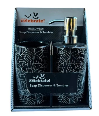 WayTOC comemorate! Conjunto de acesso de banho de cerâmica 2 peças SPIDERWEB dispensador de sabão + número - Imagem 1 de 3