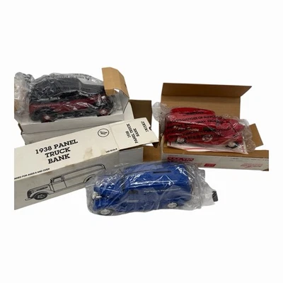 Lote de 3 bancos de monedas de metal a escala 1:25 vintage de camión furgoneta panel años 30-40 NUEVO Foto 1 de 4