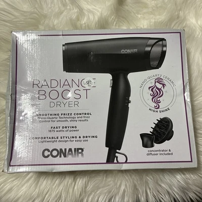 * Фен Conair Radiance Boost 3-тепловые и 2-скоростные настройки 1875 Вт поврежденная коробка - Изображение 1 из 4