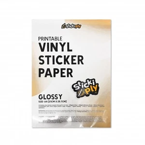 Printable Vinyl Sticker Paper A4 - Glossy - 10 Sheets - Picture 1 of 3