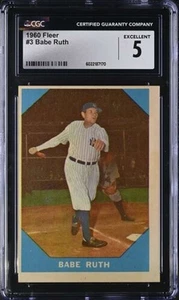 1960 FLEER #3 BABE RUTH CGC 5 EXCELLENT YANKEES 3084 - Picture 1 of 2