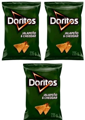 Doritos Jalapeno & Cheddar Flavored Tortilla Chips, 235g (3 Pack) - Image 1 of 4