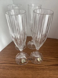 4 MIKASA PARK LANE CRYSTAL 8 3/4" CHAMPAGNE FLUTE GLASSES - Picture 1 of 4