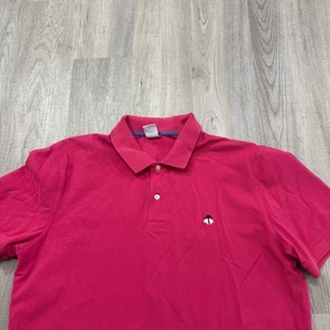 Brooks Brothers Performance Polo Shirt Men's 2XL Pink Collared Slim Fit Preppy - Picture 1 of 7