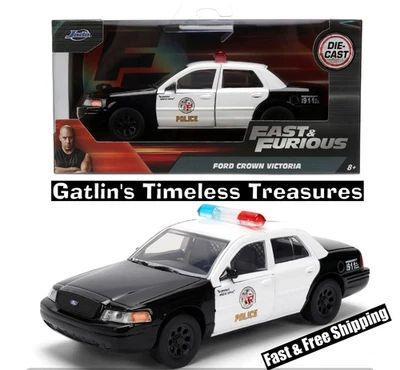 Jada 1:32 Scale Fast & Furious Ford Crown Victoria Diecast Police Car - Image 1 of 4