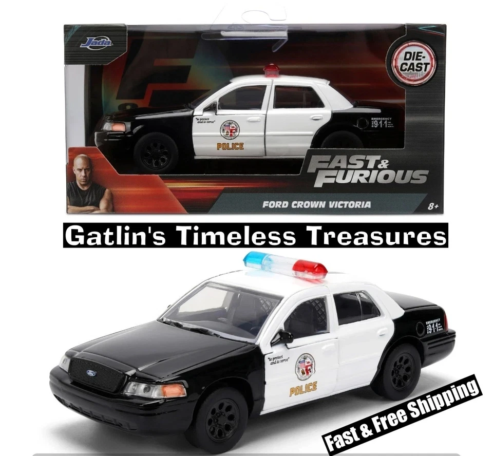 Jada 1:32 Scale Fast & Furious Ford Crown Victoria Diecast Police Car - Image 1 of 4