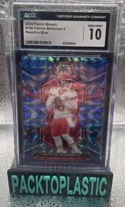 Patrick Mahomes II CGC 10 Gem Mint Reactive Blue Prizm 2024 Panini Mosaic #106 - Picture 1 of 2