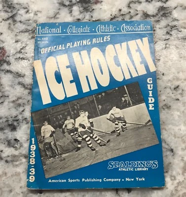 Libro de Reglas Oficiales de Hockey Spalding 1938-39 NHL y Amateur Canadá Anuncios Antiguos Foto 1 de 4