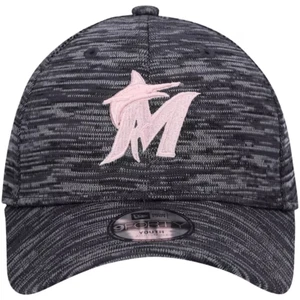 New Original Miami Marlins New Era Girls Youth Tech 9FORTY Adjustable Hat - Gray - Picture 1 of 4