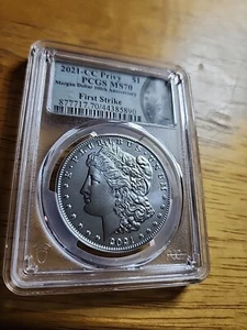 2021-CC Privy Morgan Silver Dollar PCGS MS-70 FIRST STRIKE SILHOUETTE LABEL - Picture 1 of 6