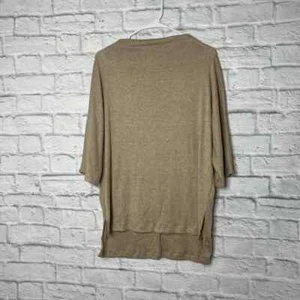 Piphany Adult Top 1 Tan Ribbed 3/4 Sleeve Dolman Rockefeller Women's - Picture 1 of 5