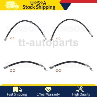 Manguera de línea de freno delantero trasero Sunsong 4 piezas para Nissan Máxima 2016-2017 Foto 1 de 4