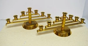 + Paar ältere Messing 7 Lichter Altar Kandelaber Kerzenständer 6 3/4" HT (CU#201) - Bild 1 von 9