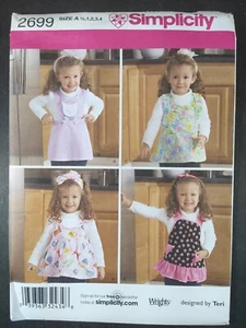 Simplicity pattern 2699 Toddlers Aprons sizes 1/2 to 4 uncut - Picture 1 of 3
