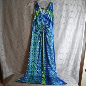 Lemmie For Nina Leonard Maxi Dress Womens Size Medium Multicolor  - Picture 1 of 8