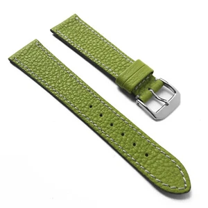 20mm Green French Calf Naturally Textured Shrunken Leather Watch Band Strap - Picture 1 of 4