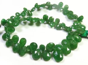 Natural Garnet Green Tsavorite Gems Faceted Pear Beads 5.5-10mm 9"Strand LC-1667 - Picture 1 of 5