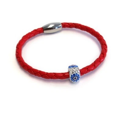 Evil Eye Good Luck and Protection Red Women's Leather Bracelet  - Image 1 of 4