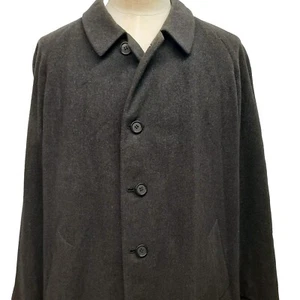 BELVEST US 44 EU 54 R Mens Wool Cashmere Over Coat Topcoat Gray Button - Picture 1 of 13