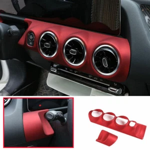 Fit For Benz GLA W156 2020-2023 ABS Red Central Console Dashboard Panel Trim 2PC - Picture 1 of 11