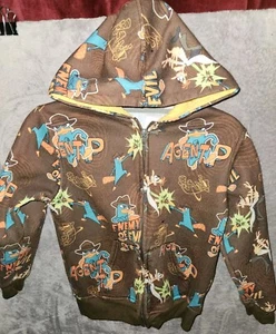 Disney Phineas and Ferb AGENT P Childs 8 M 10-12 L Sweatshirt Jacket Hoodie - Picture 1 of 15
