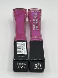 LOREAL Infallible 8HR Pro Gloss - LOT OF 2 - Lip Gloss 135 POSY - NEW - Picture 1 of 2
