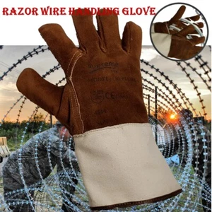 Razor Wire Handling Gloves Hand Protection Barbed Wire Wall Spikes Work Glove - Picture 1 of 4