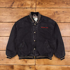 Vintage Crest Signature Varsity Jacket L Bomber Denim Work Grey Snap
