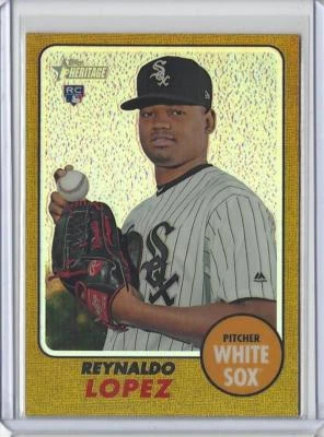 2017 Topps Heritage High Reynaldo Lopez Chrome Gold Refractor #4/5 RC White Sox - Image 1 of 2