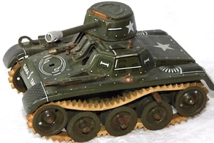 Vintage 1950's Gama German US zone Wind Up Tin Toy Military Tracks Tank - Picture 1 of 15