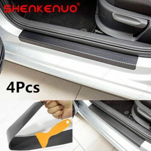 New Accessories Carbon Fiber Car Scuff Plate Door Sill 4D Sticker Protector 4X - Bild 1 von 12