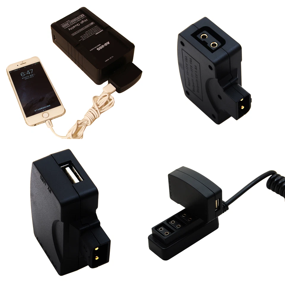 Conector adaptador D-Tap P-Tap a USB 5V Anton/Sony batería de cámara montaje en V C001 Foto 1 de 4