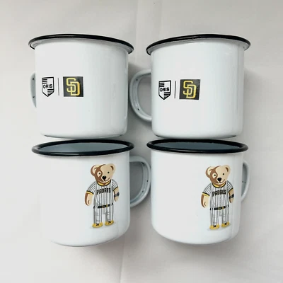 MLB San Diego Padres Oris Oso Acero Esmaltado Promo Taza Tazas-Juego de 4-Sin Cajas Foto 1 de 4
