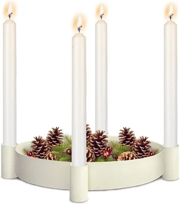 Adventskranz Modern Metall, Kerzenständer Stabkerzen, Kerzenhalter Adventskranz - Bild 1 von 4