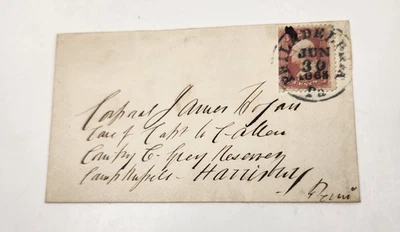 Estampilla de 3 centavos C W EE. UU. naranja Washington # A25 enviada a Harrisburg 30 de junio de 1865 Foto 1 de 3