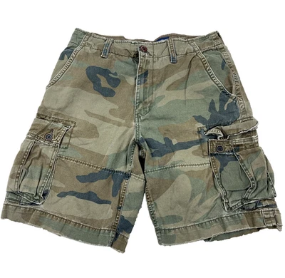 Vintage Y2K American Eagle Cargo Shorts Men 32 Green Camo Army Military Skate - Image 1 of 4