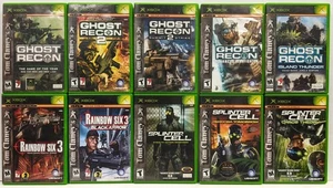 Tom Clancy Original OG Xbox Juego Lote - Ghost Splinter Cell Rainbow - Tarjetas Reg - Imagen 1 de 14
