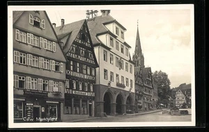 Ansichtskarte Calw, Marktplatz mit Häusern und Kirche - Picture 1 of 2