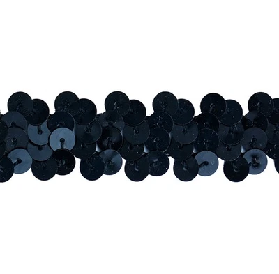 2 filas holograma elástico lentejuelas ribete encaje para vestido Custome - precio por yarda Foto 1 de 2