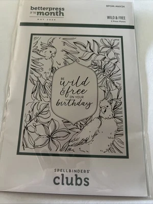 Spellbinders betterpress Club May 2024 Wild and free glimmer - Image 1 of 2