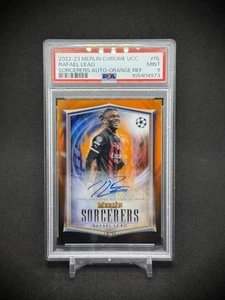 Rafael Leao 2022 Topps Merlin Chrome Orange Refractor Auto /25 SSP PSA 9 Mint - Picture 1 of 3