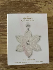 Hallmark Keepsake 2012 Snowflake Porcelain w/ Rhinestone Christmas Tree Ornament - Picture 1 of 7